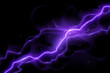 Magic lightning with sparks on black background