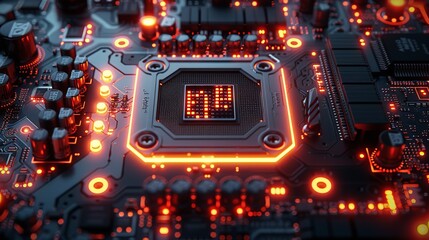 Leinwandbilder - Upgrading or repairing gaming computers. Modern powerPCs in dark with neon lights. Configuring or repairing hardware for desktop computers.