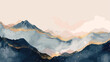 Mountain background vector. Minimal landscape art with