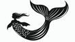 Hand drawn silhouette of mermaids tail. Vector icon