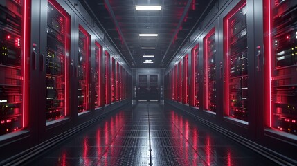 Leinwandbilder - An illustration depicting a data center in 3D........