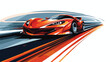 High-speed racing on a challenging track flat vector Illustration