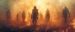 Apocalyptic March of the Undead. Concept Zombie Apocalypse, Survival Strategies, End of the World, Undead Outbreak, Post-Apocalyptic Society