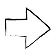Arrow symbol icon, grunge texture vector element direction symbol illustration for graphic design