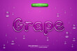 Realistic Fresh  Liquid Grape Juice Transparent Text EFfect
