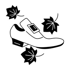 Canvas Print - A trendy doodle icon of pilgrim shoe 