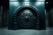 heavy bank vault door - financial security concept