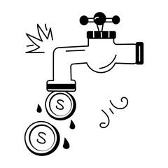 Wall Mural - An editable line icon of cash flow 