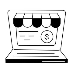 Latest line icon of website purchase 