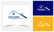 Welding House Logo Design Template. Workshop Logo Design Template. Workshop retro logo with wrench, screwdriver. Service work, repair label or logo. Tools concept.