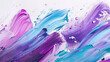 Purple and mint paint strokes on a white canvas with a watercolor effect.