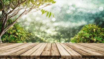 Natural Canvas: Wooden Tabletop Mock-Up for Product Display