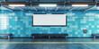 A blank white poster on the wall of an empty subway station,A mockup of an empty blank billboard on modern subway station, with a white blank screen on a digital display , Billboard Banner signage, 