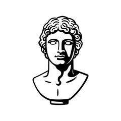 ancient greek sculpture hand drawn illustration
