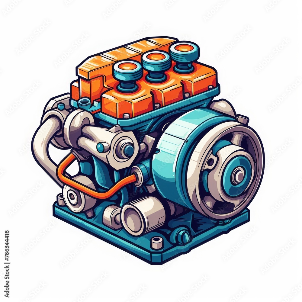 Engine Cartoon engine logo vector illustration of cartoon car motor vehicle engine ...