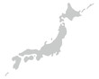 シンプルなグレーの日本地図