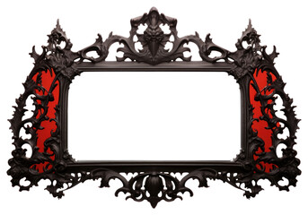 Wall Mural - PNG Gothic mirror frame black.