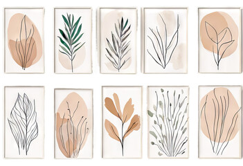 Wall Mural - set of four seasons plants card 