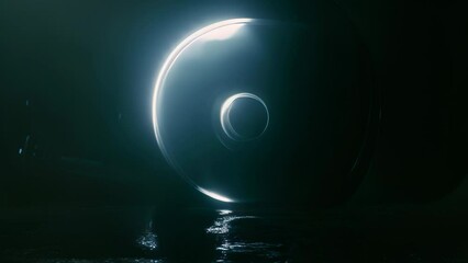Wall Mural - Video animation of mesmerizing celestial event where two spherical bodies align in a cosmic dance