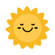 Happy sun icon. Cute smiling summer sunshine.