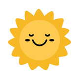 Fototapeta Dinusie - Happy sun icon. Cute smiling summer sunshine.