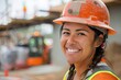 Smiling portrait of a female construction worker