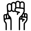 fist up icon, simple vector design