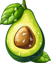 Wall Mural - Avocado icon, white background