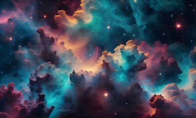 Wall Mural - Vivid color abstract clouds background
