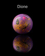 Model of Dione on black background