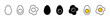 Egg icon set. Egg food silhouette symbols. Vector