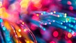 Macro shot focusing on a vibrant cluster of colorful lights, showcasing the intricate details and bright hues