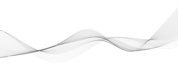 Abstract wave element for design. Digital frequency track equalizer. Stylized line art background. Vector illustration. Wave with lines created using blend tool. Curved wavy line, smooth stripe.