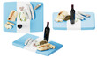 Guatemalan Inspired Gourmet Selection with Artisanal Breads and Wine on Flag Tray
