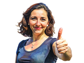 Wall Mural - Woman with thumbs up sign