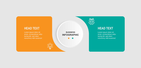 Leinwandbilder - Two step layout design for infographic template 