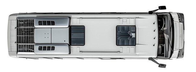 White Public Bus. Masterplan And Urban Planning Realistic Template. Ai Generative