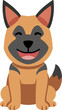 Cartoon character smiling german shepherd dog for design.
