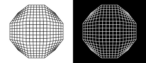 Leinwandbilder - Abstract wireframe vector with distorted edges like cyber  background.