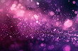 Abstract purple particles and dots flowing on purple background, dancing particles dark background 3D rendering