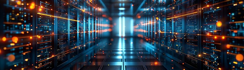 engineers in the server room use cutting-edge visualization tools to create secure and scalable it s