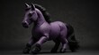 a purple horse stuff toy in plain black background from Generative AI
