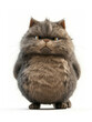 Fierce Gray Cat Standing in Front of White Background in 3D Rendering