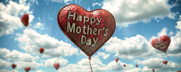 Wall Mural - Happy Mother's Day balloons in the sky
