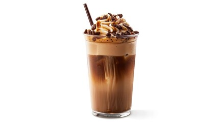 Wall Mural - ICE COFFEE MOCHA in isolation on a white background