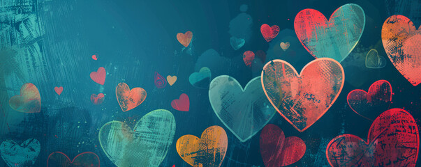 Wall Mural - Valentine's day or mother's day background with hearts. 