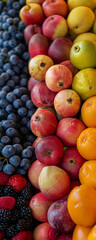 Wall Mural - Colorful fruits, dietary labels