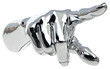 PNG Pointing hand Chrome material chrome silver shiny.