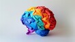 An origami brain puzzle, with each fold representing a different aspect of human intellect and creativity