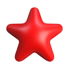 Canvas Print - 3d red glossy star isolated